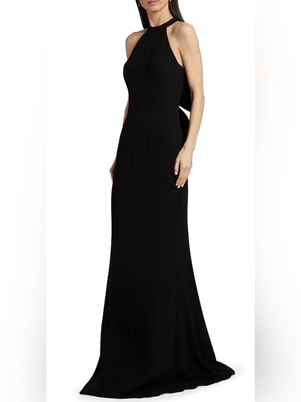 Carmen Marc Valvo Black Halter Maxi Dress